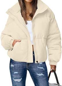 Femmes nouveau Style recadrée matelassé doudoune à manches longues col montant Zip Baggy rembourré manteau poches haute qualité manteau d'hiver - Product Image 5