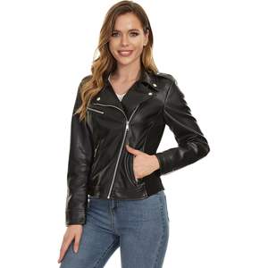 Chaqueta de Cuero Genuino para Mujer, Hecha a Medida en Pakistán, Transpirable, Tejida, de Manga Larga, de Alta Calidad para Otoño e Invierno - Product Image 6