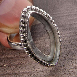 Qualité supérieure 925 Sterling Silver Marquise 3x6mm DIY Collet Métal Coulée Fabriqué en Inde pour les Paramètres Montage Lunette Tasse Anneau - Product Image 4