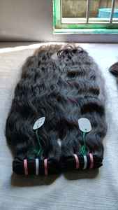 Extensions de cheveux humains vierges Remy d'Inde du Sud, non traités, naturels, ondulés, en mèches de 100g, avec frontal adhésif, directement du fabricant - Product Image 2