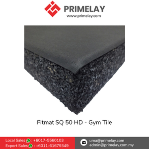 100% Recycled & High-Quality Rubber Made Square Gym Mats | Fitmat SQ 50 HD - Gym Tile for Indoor & Outdoor Fitness <b>Flooring</b> - Product Image 3