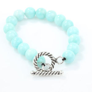925 Sterling <b>Silver</b> Men's <b>Bracelet</b> with Amazonite Natural Stone Crystal <b>Bracelets</b> & <b>Bangles</b> - Product Image 2