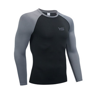 Hot Selling <b>Custom</b> <b>Compression</b> Crew Neck Fitness <b>Shirt</b> for Adults Online Breathable Feature - Product Image 3