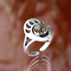 Trendy Bear Paw <b>Labradorite</b> Brass <b>Ring</b> Silver Plated Adjustable Tribal Rustic Style Vintage Unisex Wholesale <b>Ring</b> Animal Paw - Product Image 4