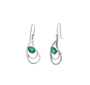 Pendientes de aro hechos a mano de plata de ley 925, grado AAA, piedras preciosas de ónix verde Natural, joyería cristiana para mujer, regalo sin níquel para ella - Product Image 1