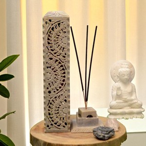 Sculpté à la main 3x10 naturel Warna marbre écologique religieux brûleur d'encens aromathérapie diffuseur en gros cadeaux de retour - Product Image 2