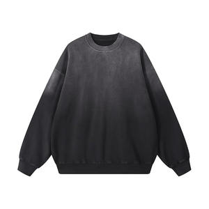 Sudadera con Capucha Estilo Vintage Negra para Hombre, Invierno 2025/2026, con Estampado Digital, Tejido de Felpa, para Ropa Casual de Calle - Product Image 1