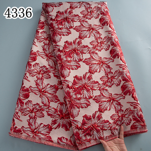 Tissu en dentelle jacquard brocart africain orange 4336, tissu en dentelle française damassée, tissu en dentelle nigériane pour robes de mariée et couture pour femmes - Product Image 6