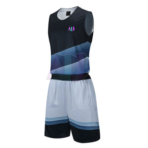 Ensembles d'uniformes de basket-ball en gros, conception personnalisée disponible, tissu 100% polyester de haute qualité, séchage rapide, respirant, adapté aux équipes - Product Image 1
