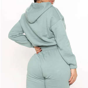 Ensemble de survêtement de luxe en coton deux pièces, tenue streetwear haut de gamme, sweat à capuche oversize zippé et jogging en tissu molleton doux à l'intérieur - Product Image 6