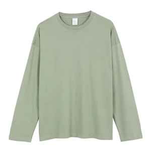 T-shirt à manches longues coupe ajustée pour hommes avec col rond 100% coton de haute qualité avec impression personnalisée Service OEM et logo en stock - Product Image 3