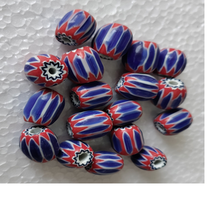 Perles de verre chevron rayées sur mesure dans des tailles sur mesure adaptées aux créateurs de bijoux et aux magasins de perles - Product Image 1