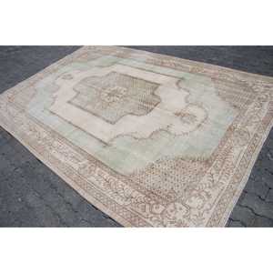 Rug, 6.8x10.1 ft Turkish Rug, <b>Brown</b> Animal Print Rug <b>Wool</b> - Product Image 2