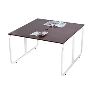 HBMN031 Escritorio Doble Moderno y Minimalista, Muebles de Oficina de Diseño Contemporáneo, Patas de Metal y Madera de Melamina para Uso Hospitalario - Product Image 1