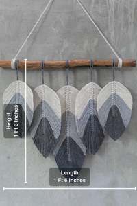 Tenture murale en macramé faite à la main Art mural bohème tissé créatif parfait pour la chambre et le salon décor à la maison - Product Image 2