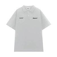 Camisa Tejida Ecológica Unisex con Cierre y Diseño Estampado Bordado, Manga Corta, Material de Spandex/Algodón