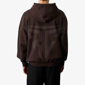 Sweat à capuche pour homme en molleton double couche de coton/polyester de haute qualité, design hivernal, uni, teinture unie, respirant, séchage rapide - Product Image 3