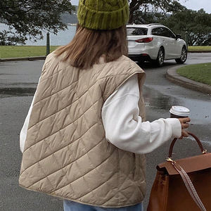 Dernier design personnalisé, veste sans manches matelassée décontractée coupe-vent pour femmes, automne-hiver, couleur noire, nouveau gilet matelassé - Product Image 6