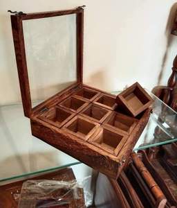 Modern Kitchen Style Eco-Friendly Wooden Spice Box Handmade with <b>Clear</b> Glass Top Natural Quality Food Storage & <b>Container</b> - Product Image 2