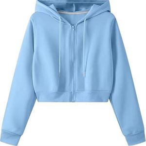 เสื้อฮู้ดผู้หญิงสไตล์ครอปแบบลำลองสไตล์สตรีทแวร์ - Product Image 2