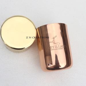 Custom Logo Pure Brass Gold 12 Oz Handmade Glossy Finish Candle Jar Containers for Candle Making Votive Candle Home Decoration - Product Image 4