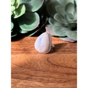Reda Galvan <b>Moonstone</b> & Sterling Silver <b>Ring</b> Size 6 Trendy Bezel-Set Adjustable Jewelry for Kids - Product Image 4