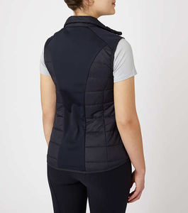 Chaleco ecuestre acolchado para mujer con cuello levantado, bolsillos con cremallera, forro térmico, chaleco acolchado cómodo de primavera para montar en clima frío - Product Image 4