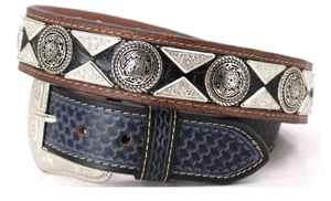 Conchos Western Ceinture robuste pleine fleur en cuir de vache de qualité supérieure Ceintures de luxe aux motifs de perles personnalisées Prêt à expédier Unisexe - Product Image 4