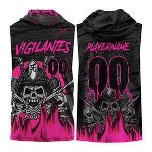 เสื้อเจอร์ซีย์เยาวชนแบบสวม 7v7  แบบซับลิเมชั่น  ไม่มีแขน  มีฮู้ด  สีดำแดง  สำหรับ 7 คนต่อทีม - Product Image 5