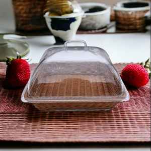 Nouveau Design créatif et classique en osier tissé à la main Rectangle pain aux fruits cuisine organiser outil rotin panier avec couvercle en acrylique - Product Image 4