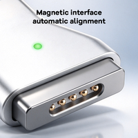Adaptateur de charge rapide magnétique USB C 5A 100W pour ordinateur portable, convertisseur PD Trigger Type-C, double LED, coque en alliage de zinc blanc YZNRR