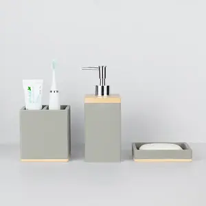 Ensemble de salle de bain en résine époxy, moderne, élégant et fait main, porte-verre à base de résine naturelle pour le savon, le bain et les hôtels. - Product Image 5