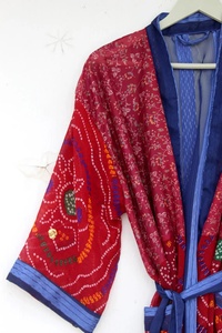 Bata Kimono Bata de seda de Estilo Vintage para mujer - Product Image 2