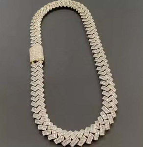 Chaîne cubaine plaquée or et argent, faite à la main, durable, élégante, collier pour homme, bijoux tendance, parfait pour tous les jours - Product Image 3