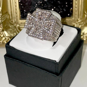 Trendy Collection 925 Sterling <b>Silver</b> Vvs Moissanite Diamond Hip Hop <b>Ring</b> Manufacturer <b>Men</b> Custom Jewelry Iced Out Hip Hop <b>Ring</b> - Product Image 5