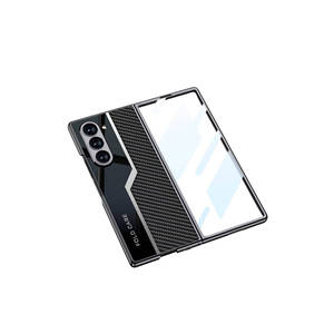 Coque Ultra-Fine pour Samsung Galaxy Z Fold 6, Texture Fibre de Carbone, Dos en Caoutchouc Transparent PC, Protection Caméra, Finition Givrée - Product Image 2