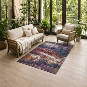RUGS DEPOT LXDP-0894 Wholesale Multicolor Neutral Contemporary Abstract Digital Printed Machine Washable Chenille Rug Non <b>Slip</b> - Product Image 6