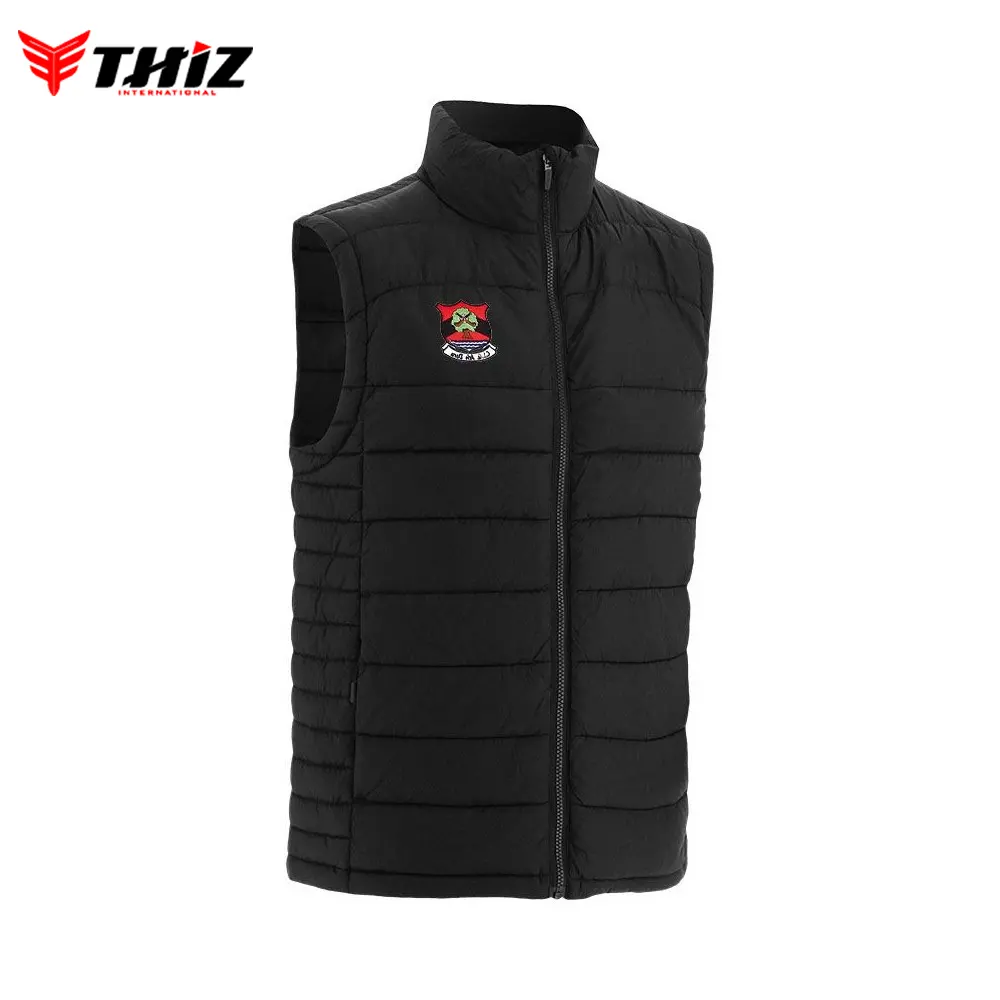 GAA GILET เสื้อกั๊กผู้ชายแฟชั่นใหม่ขายดีเสื้อกั๊กโลโก้ที่กำหนดเองพิมพ์ลายลง zipped GAA GILET