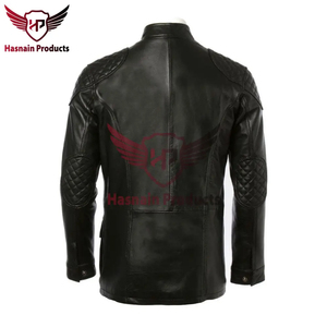 Chaqueta de cuero negra de primera calidad para hombre Abrigo de invierno de artesanía superior de estilo callejero con estilo inigualable - Product Image 4