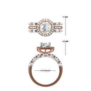 สำหรับจิจิจิจิแหวนเพชรที่ปลูกในห้องปฏิบัติการที่ได้รับการรับรองตลอดกาลมีถุงของขวัญสไตล์บาแกตสีขาวทองคำขาว10K 18K - Product Image 2