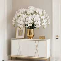 Witte Orchidee Kunstbloemen Realistische Phalaenopsis Zijden Bloemstuk voor Bruiloft Huis Tafeldecoratie
