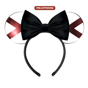 Pedido de Fábrica Personalizado H.E.R. Accesorios: Diadema de vinilo hecha a medida con diseño de orejas de ratón y lazo, diseño preaprobado con bandera del estado. - Product Image 1