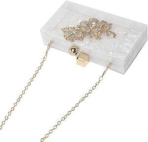 Sac à main en pierre de résine fait à la main de qualité supérieure sac à main avec bouton perlé pour la décoration des fêtes d'anniversaire - Product Image 5