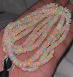 Ópalo Natural de Etiopía, Cuentas Sueltas Pulidas Hechas a Mano de 5 mm para la Elaboración de Collares, BU GEMS AB278, Valoración de Terceros - Product Image 1