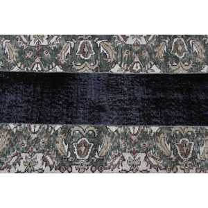 Tapis turc vintage, tapis de 2,3 x 7,6 pieds, tapis abstrait noir et vert - Product Image 5