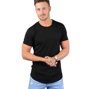 เสื้อยืดแขนสั้นลำลองสำหรับผู้ชาย100% ผ้าฝ้ายแยกข้างสำหรับออกกำลังกายในยิมจำนวนที่กำหนดเอง - Product Image 4