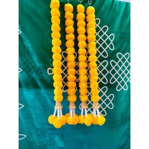 พู่ดอกดาวเรืองหรูหราทำด้วยมือสำหรับแขวนติดผนังดอกไม้สัมผัสของตกแต่งชาติพันธุ์สำหรับงานฉลองวันเกิดงานแต่งงาน Diwali - Product Image 6