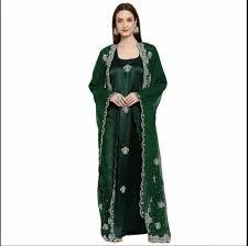 Magnifique Robe Islamique Élégante et Luxueuse pour Femme, Broderie Main de Perles et Paillettes, Longueur Ras du Sol, Modeste et Écologique - Product Image 4