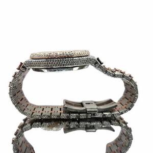 Reloj de Lujo Personalizado con Diamantes de Moissanita VVS1 Cultivados en Laboratorio para Hombre, Diseño Bicolor Oro Rosa/Plata, Reloj de Pulsera Brillante - Product Image 5