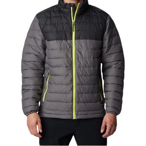 Blouson matelassé pour homme avec logo personnalisé, col montant, léger, design color block, chaud, isolé pour les sports de plein air - Product Image 1